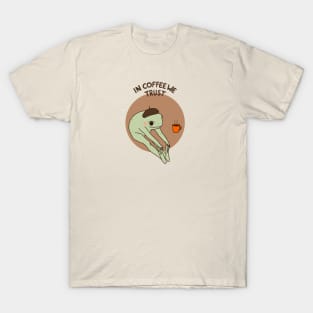 In Coffee We Trust Frog T-Shirt